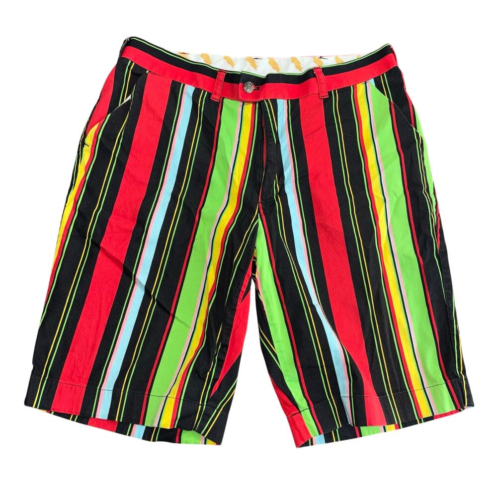 Loud mouth Golf men’s black multicolor stripe shorts (size 36 - 11” inseam)
